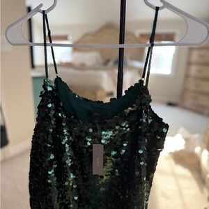 J. Crew Green Sequin Top